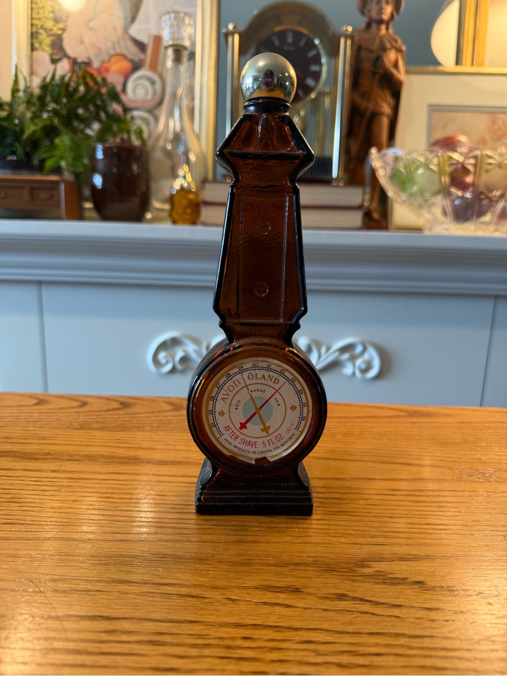 Vintage 1969 Avon Weather or Not Oland After Shave Barometer Bottle Amber Glass